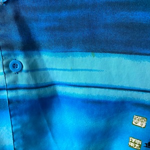 old Chinese pattern oversized open collar polyester shirt