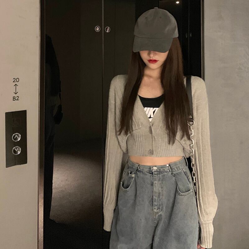 カーディガン レディース 長袖 春 夏 秋 丈短め トップス 通勤服 女子会 通学服 デート 10代 代 30代 40代 50代 Ol 大学生 高校生 ママ会 韓国の可愛いレディースアパレルのセレクトショップ Kilalion キラリオン