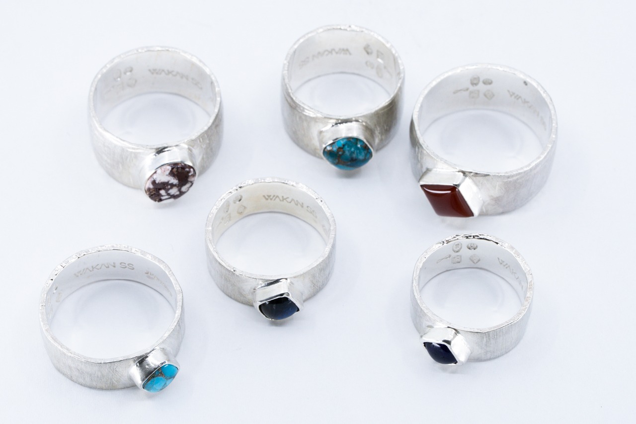 R-114 Bark Ring(M) ブラックラブラドライト