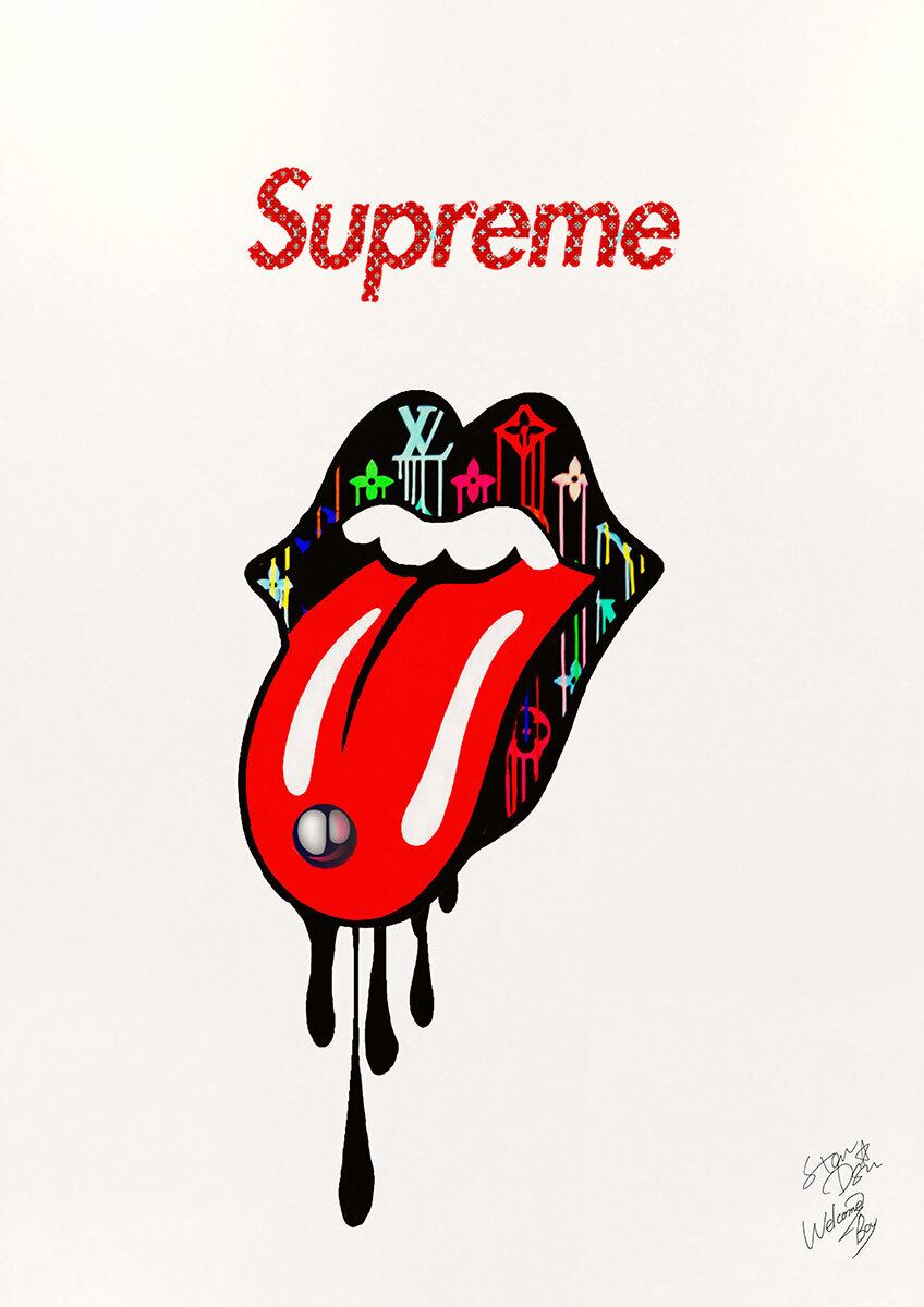 ルイヴィトン ローリングストーンズ ロゴ ファッションアート a1サイズ Star Design Make Sense Art Gallery