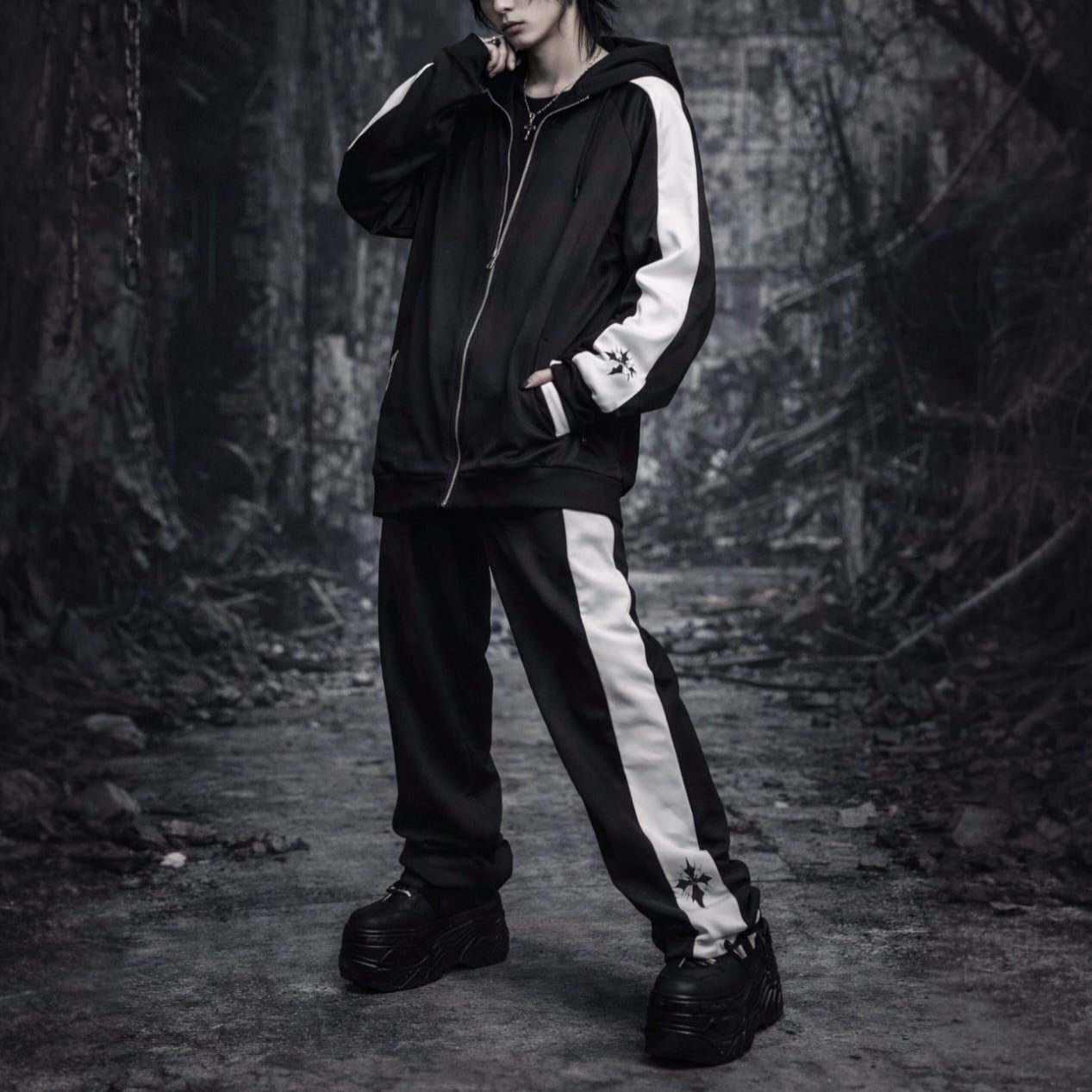 WHITE LINE TRACK PANTS【CROSS】 | NIER CLOTHING