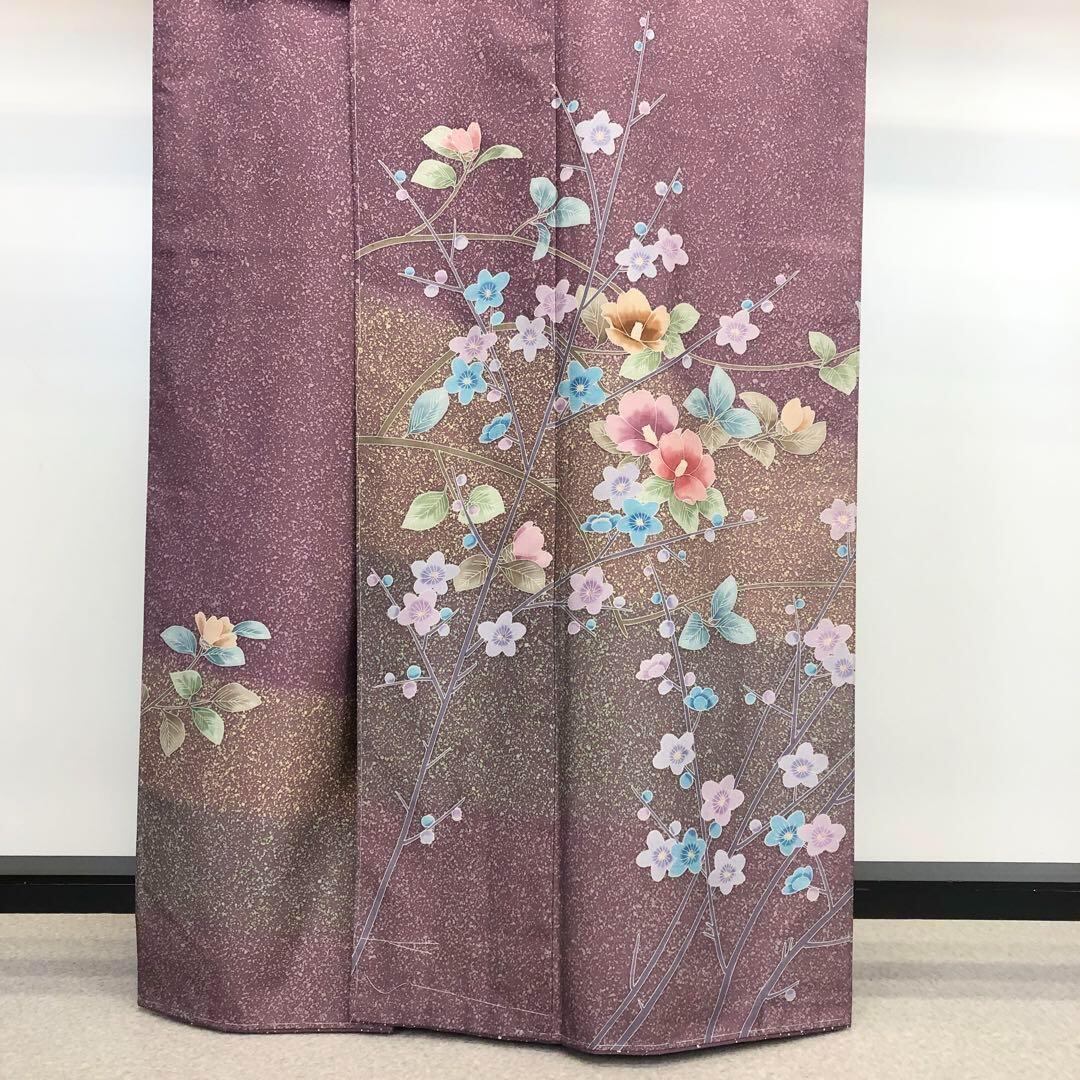 染大島紬 付下げ 刺繍 上品な花柄 トールサイズ KK-987 【公式通販】