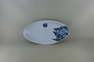 変魚シリーズ　楕円皿（青）