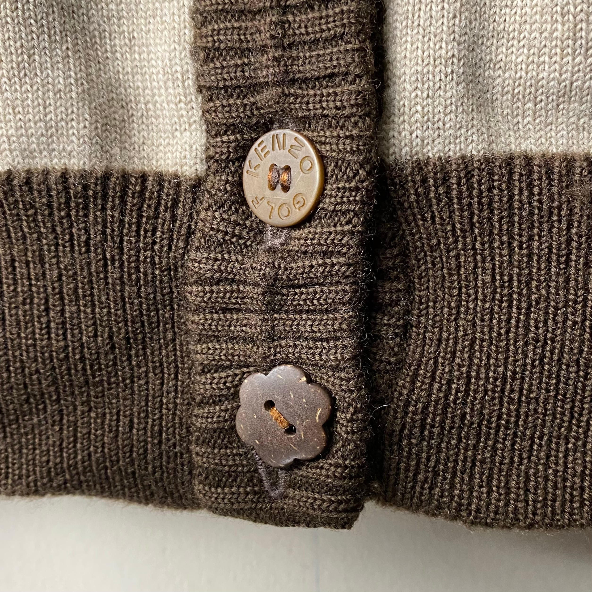 old KENZO GOLF logo pattern wool cardigan | NOIR ONLINE