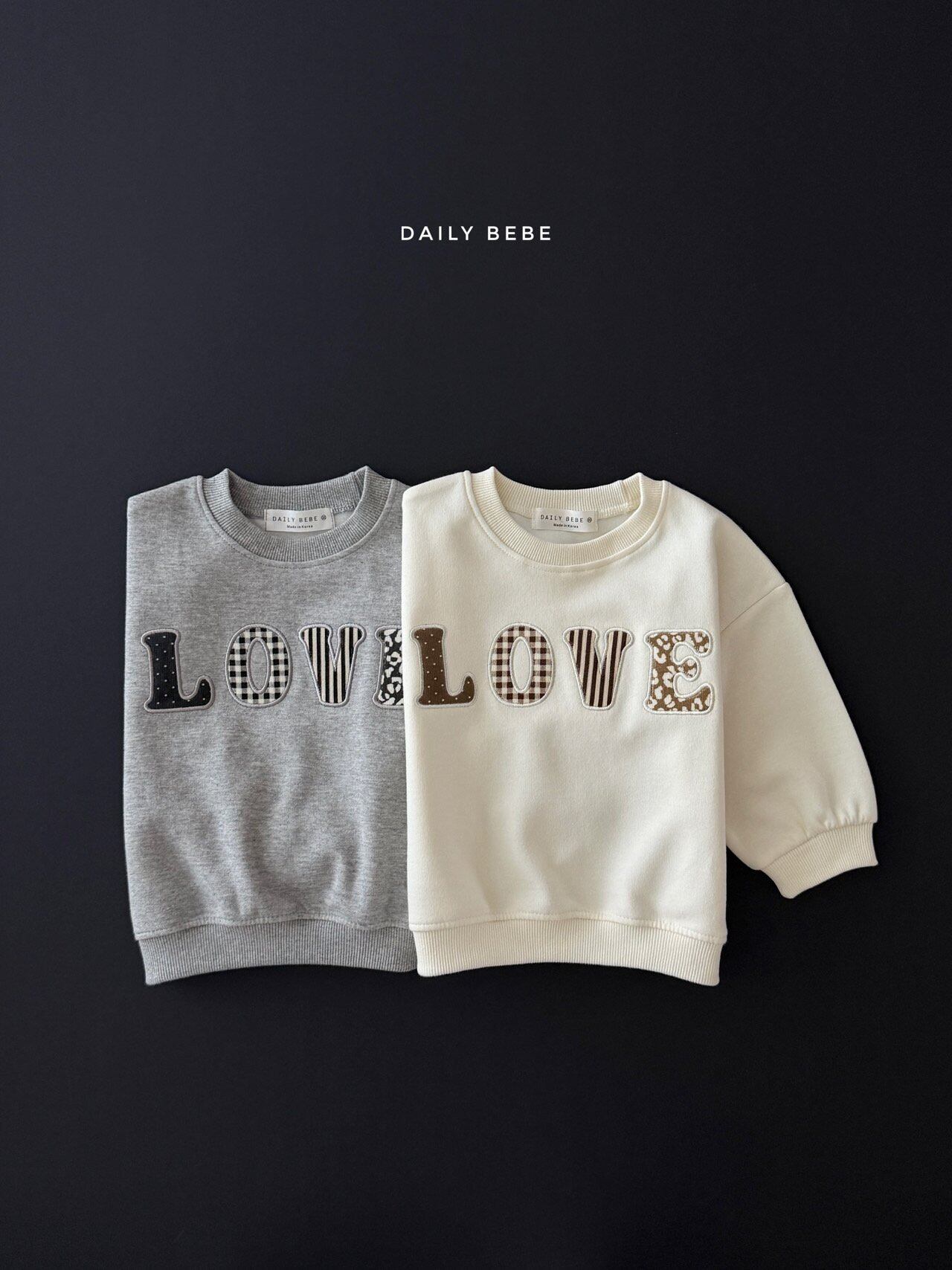 love patch sweatshirt【DAILYBEBE】※10月中旬発送予定