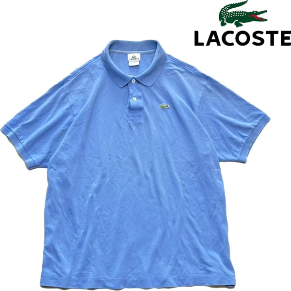 1点物◇ラコステLACOSTE水色ブルー半袖ポロシャツ古着8メンズXXL