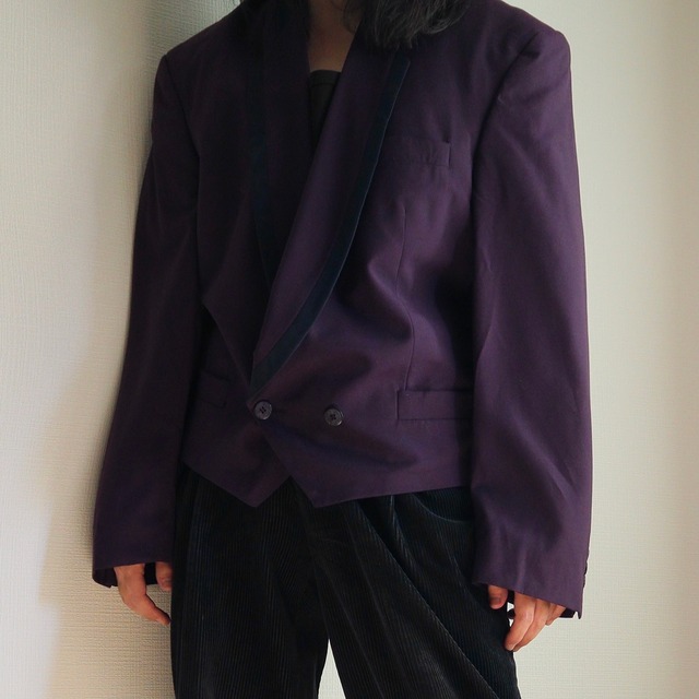 "European 60's-80's vintage" double breasted purple design short jacket