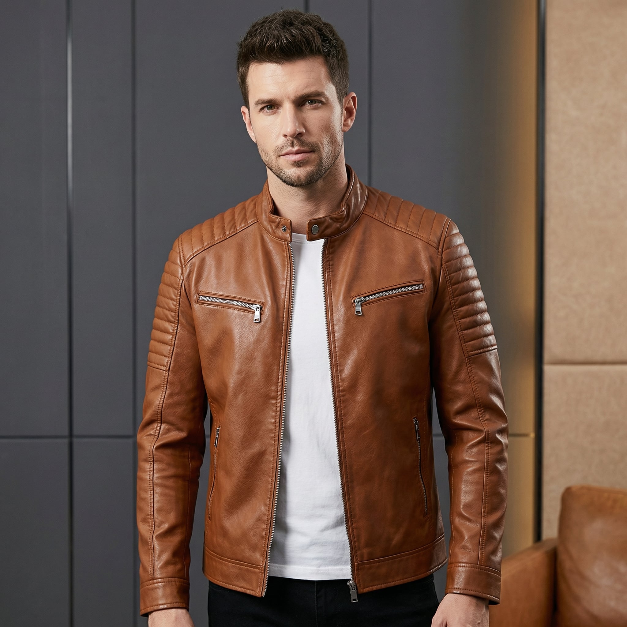 PUスリムショートジャケット(3color) M0568