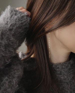 チェーンピアス-長さ4種／K18YG