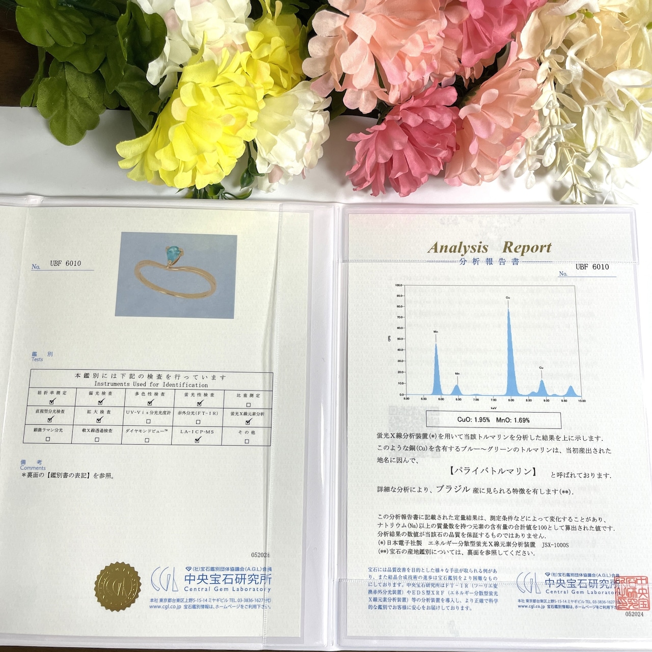 ブラジル産 パライバトルマリン リング 0.123ct k18