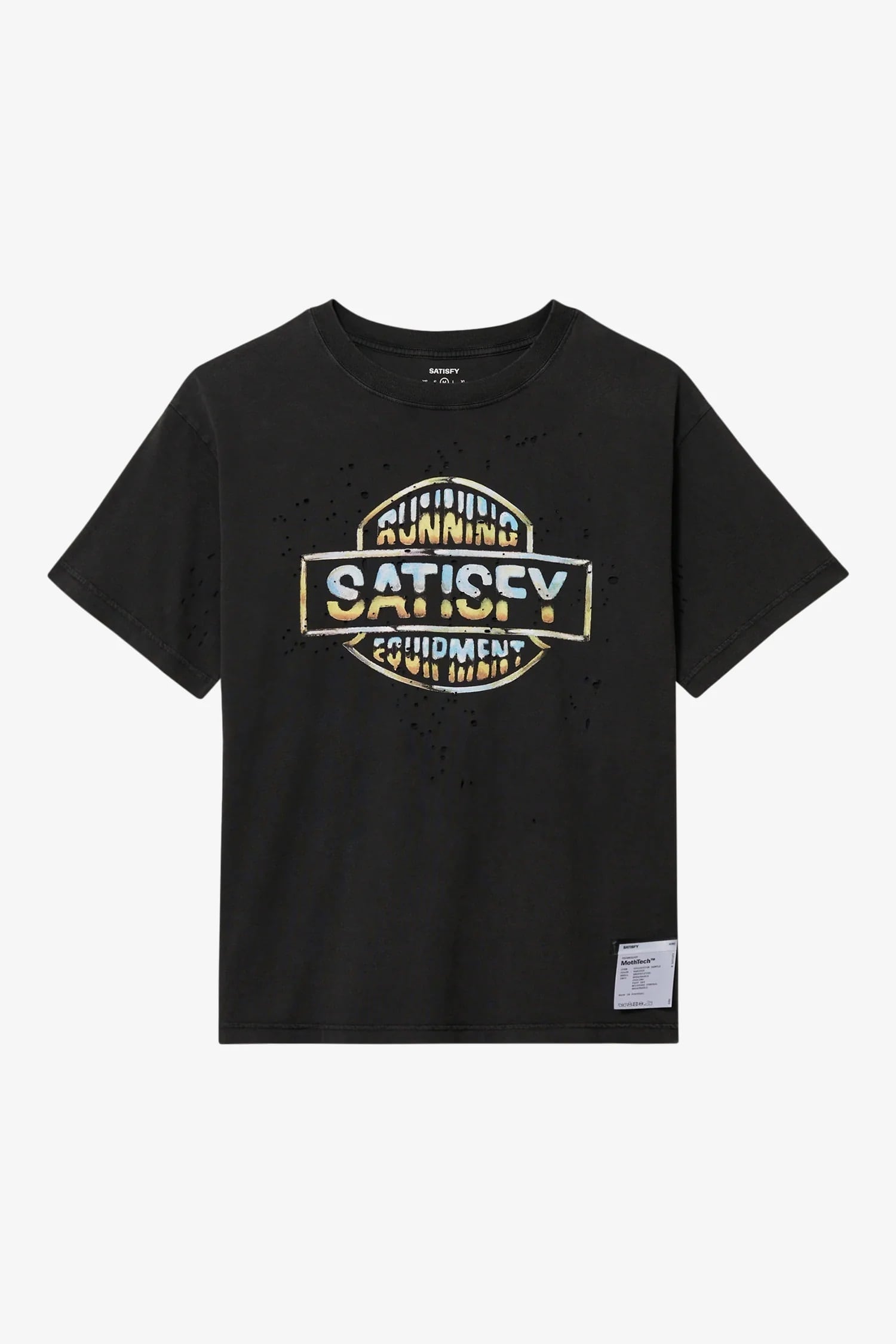 SATISFY (サティスファイ) -   MothTech T-Shirt (モステックTシャツ) Aged Black