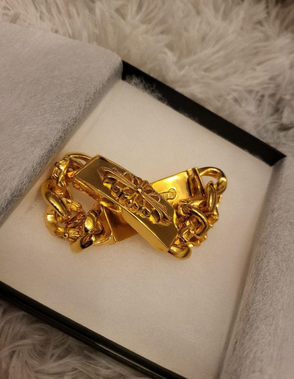 CHROME HEARTS クロムハーツ ダブルID ブレスレット 22k ゴールド