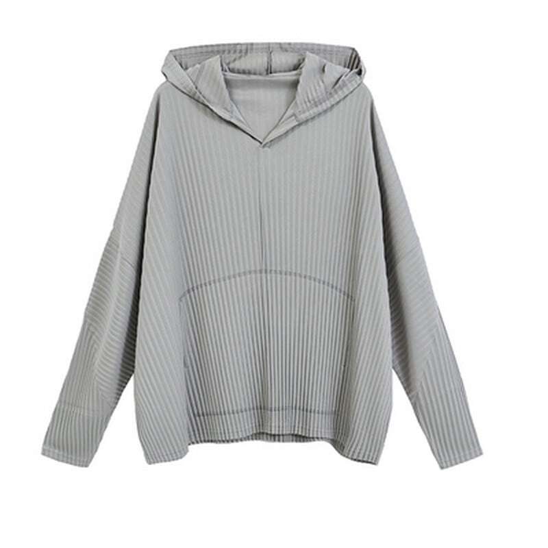 ツルっとした プリーツ パーカー | Korean unisex fashion セレクト
