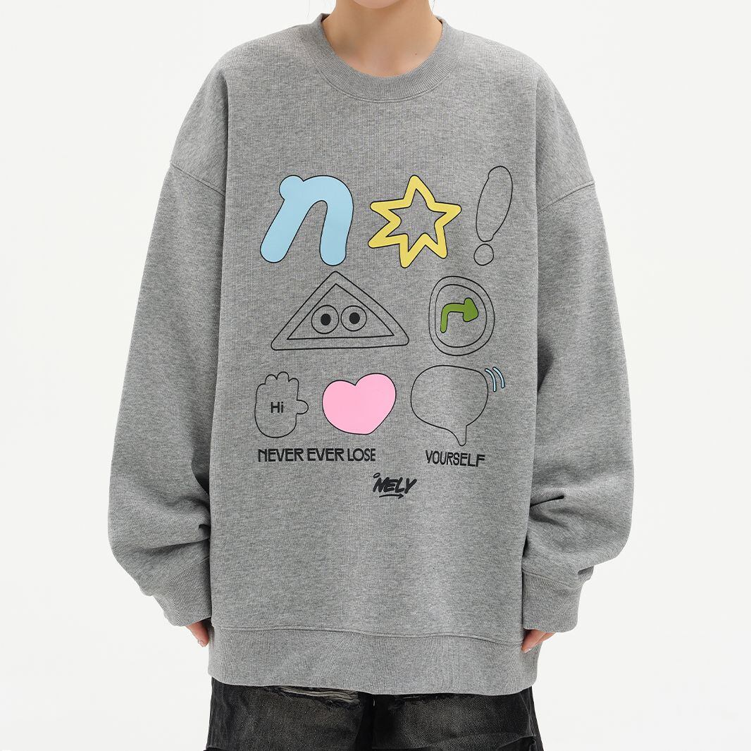 Never バックプリント スウェット トレーナー 韓国 メンズ ブラック Never バックプリント スウェット トレーナー 韓国 メンズ ブラック