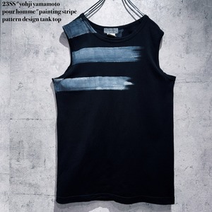 23SS"yohji yamamoto pour homme"painting stripe pattern design tank top