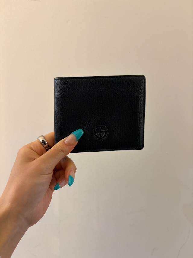 GIORGIO ARMANI / vintage simple black wallet.(o)