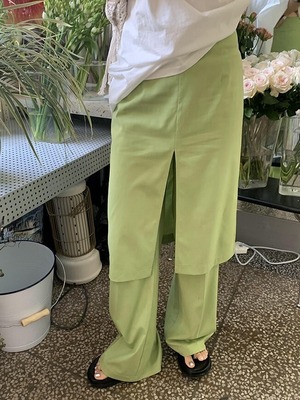 Green layered pants(グリーンレイヤードパンツ）b-366