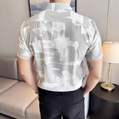 slim business print shirt 00345