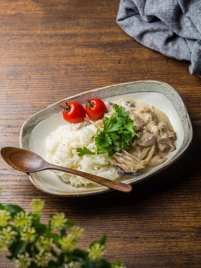 渕荒横彫 なで角長方鉢 大 （カレー皿・オーバル鉢）／古谷 浩一