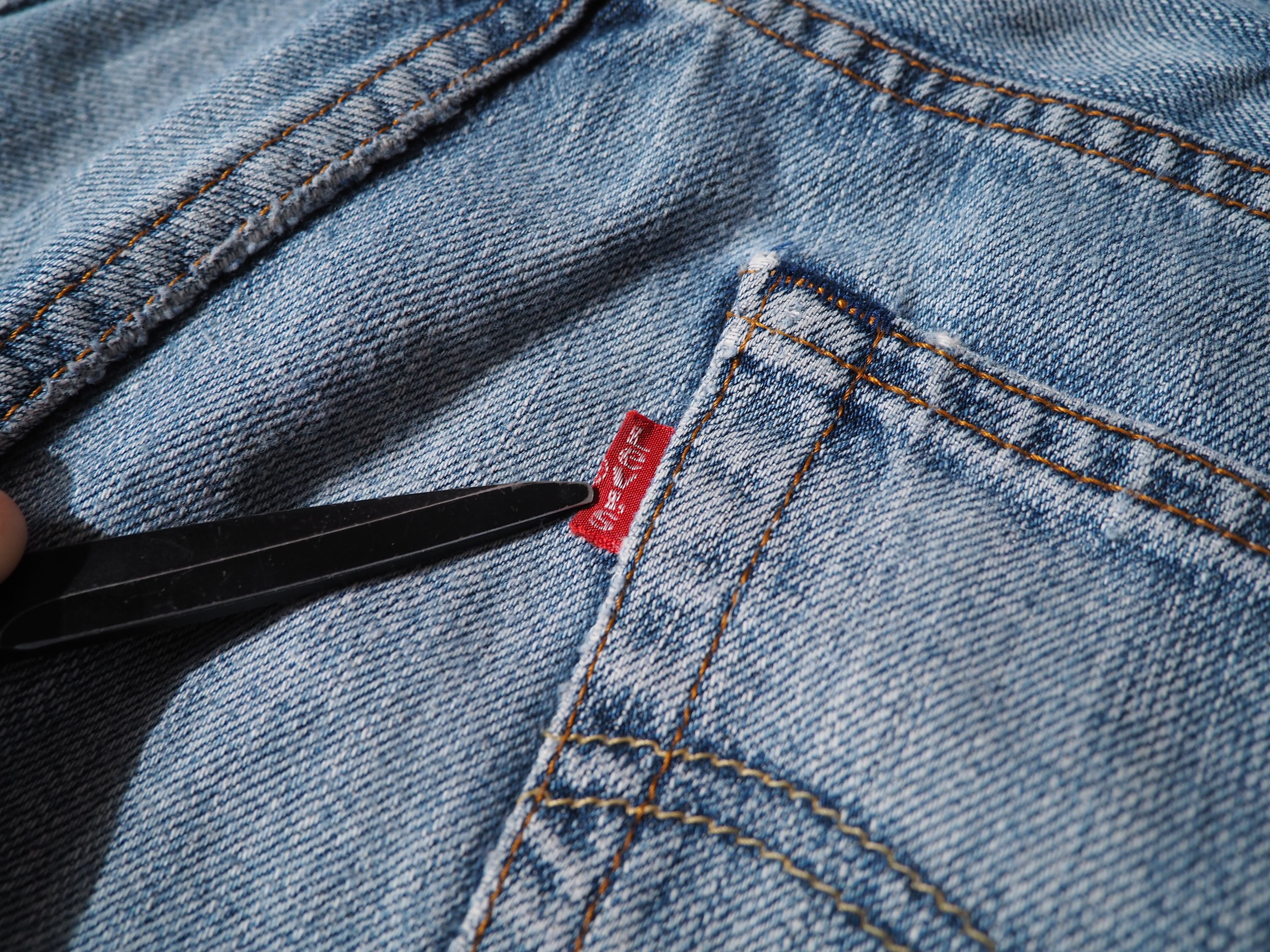 1980 - 90s Levi's 503 cut off straight wide denim pants