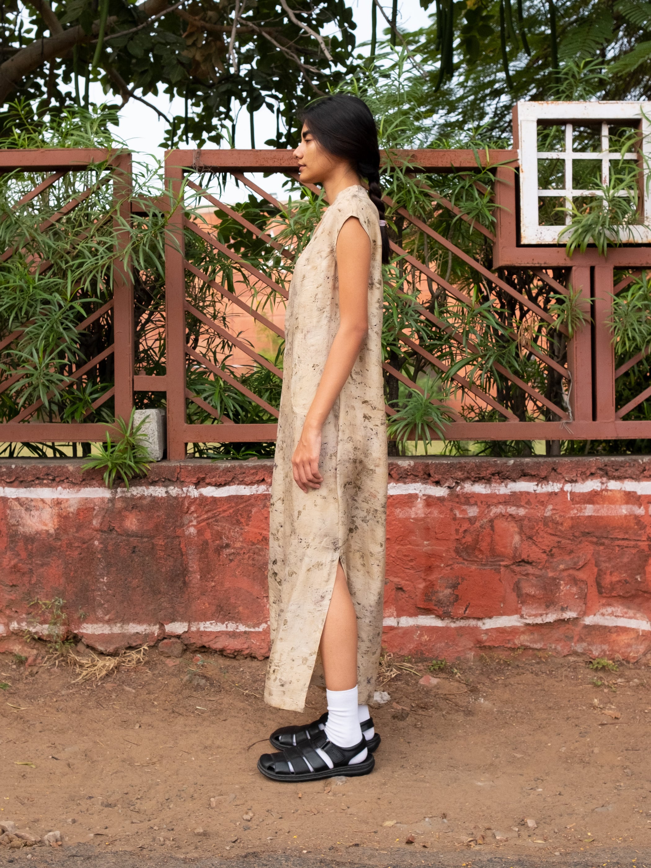 PHOOL SILK LONG DRESS - GOLD | TADO