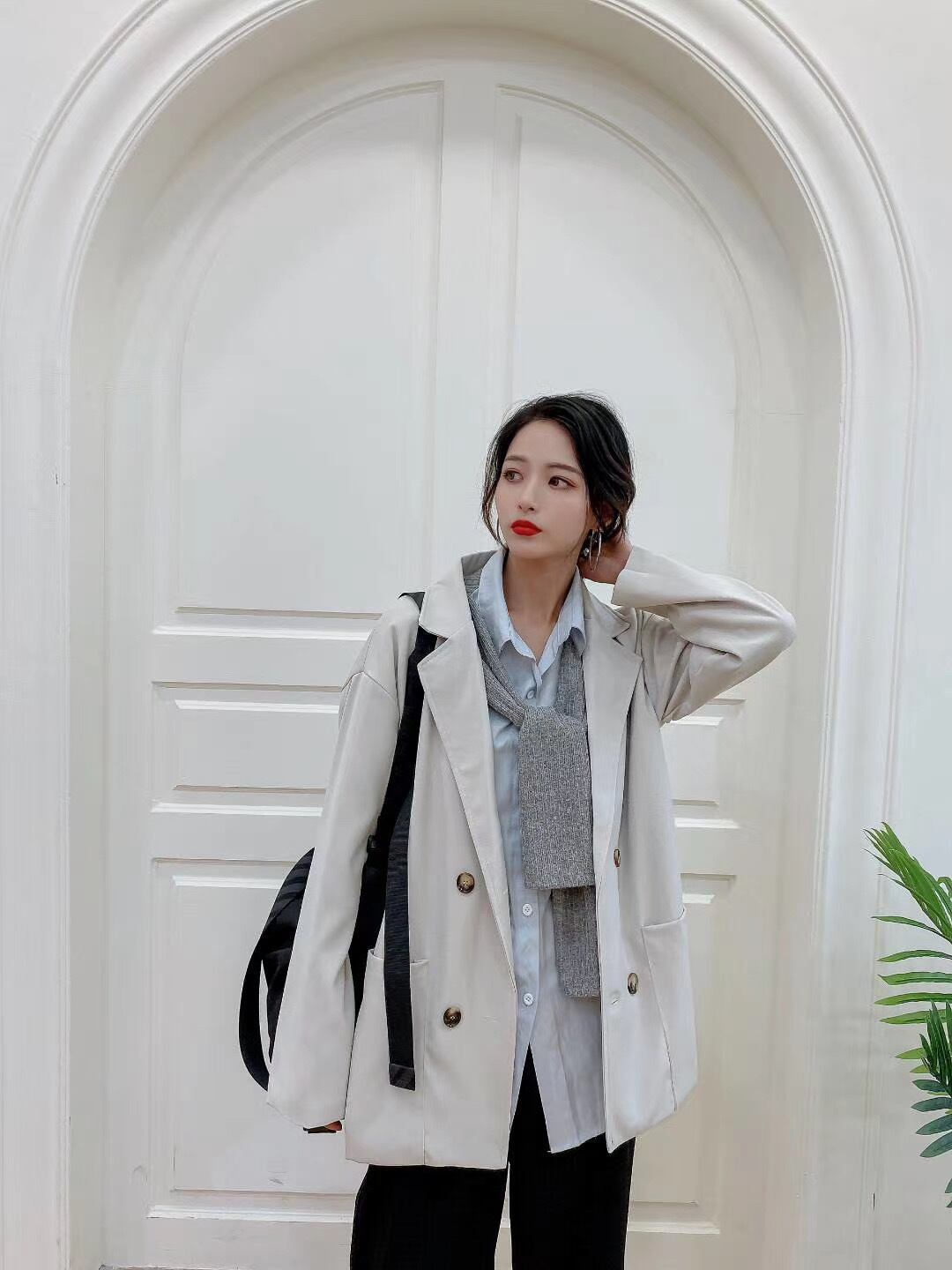 ノッチドラペルカラージャケット