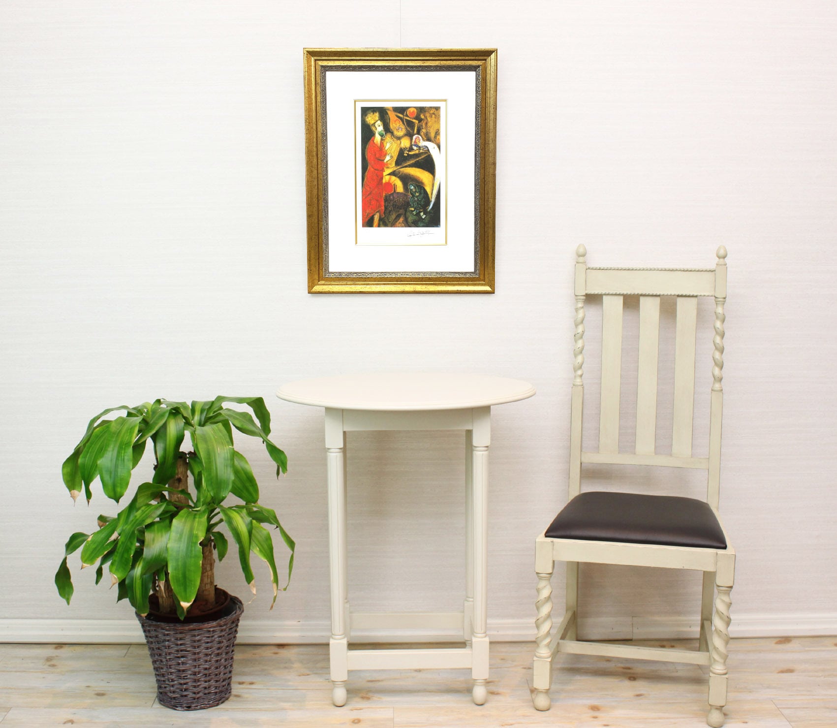 マルク・シャガール絵画「ダビデ王と竪琴」作品証明書・展示用フック・限定375部エディション付複製画ジークレ