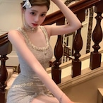 Diamond Chain Waist Strap Dress