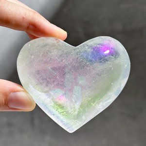 透明感◎Big♡エンジェルオーラクォーツ ハート16♡Angel Aura Quartz♡天然石・鉱石・パワーストーン