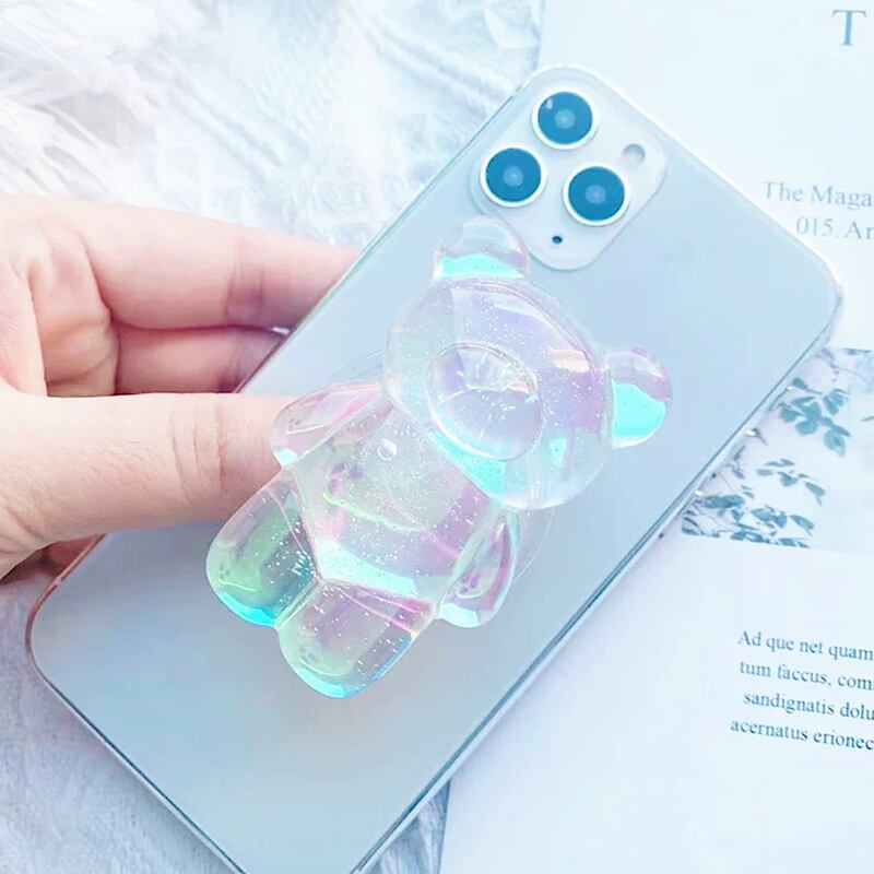 可愛いだけじゃない くまさん ポップソケット 落下防止 スタンド スマホグリップ イヤホン収納 クリア素材 スマホグッズ Iphone プチプラ Lamitte Deco トレンド 韓国ファッション ショップ Base店