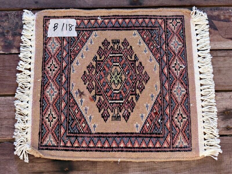 RAGB118 ヴィンテージ ミニラグ トライバルラグ 絨毯 30cm×30cm | 古着