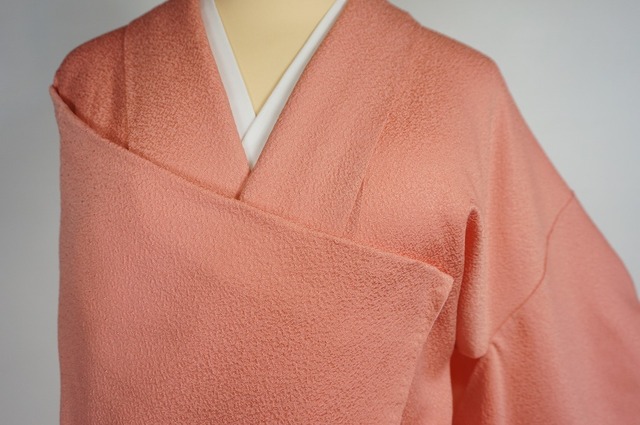 未使用 作家物 色無地 正絹 紋なし 朱鷺色 サーモンピン 509 | kimono 