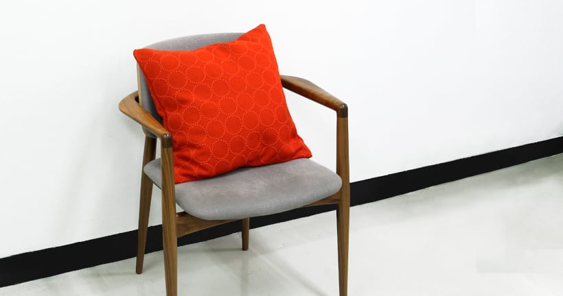 Kvadrat 45cm角クッション mina perhonen タンバリン Hallingdal（中材