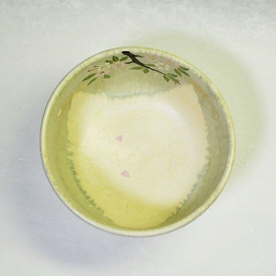 抹茶碗 彩流 桜にめじろ | 京焼窯元 橋本城岳