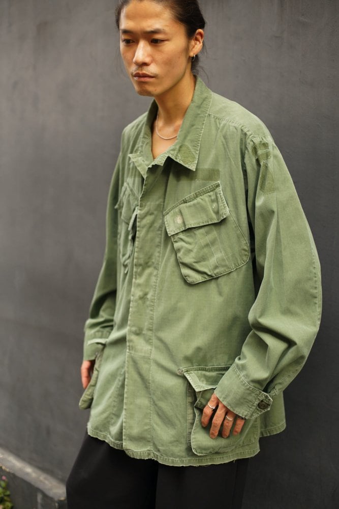 60s us army jungle fatigue jacket greenハナヤマ私物