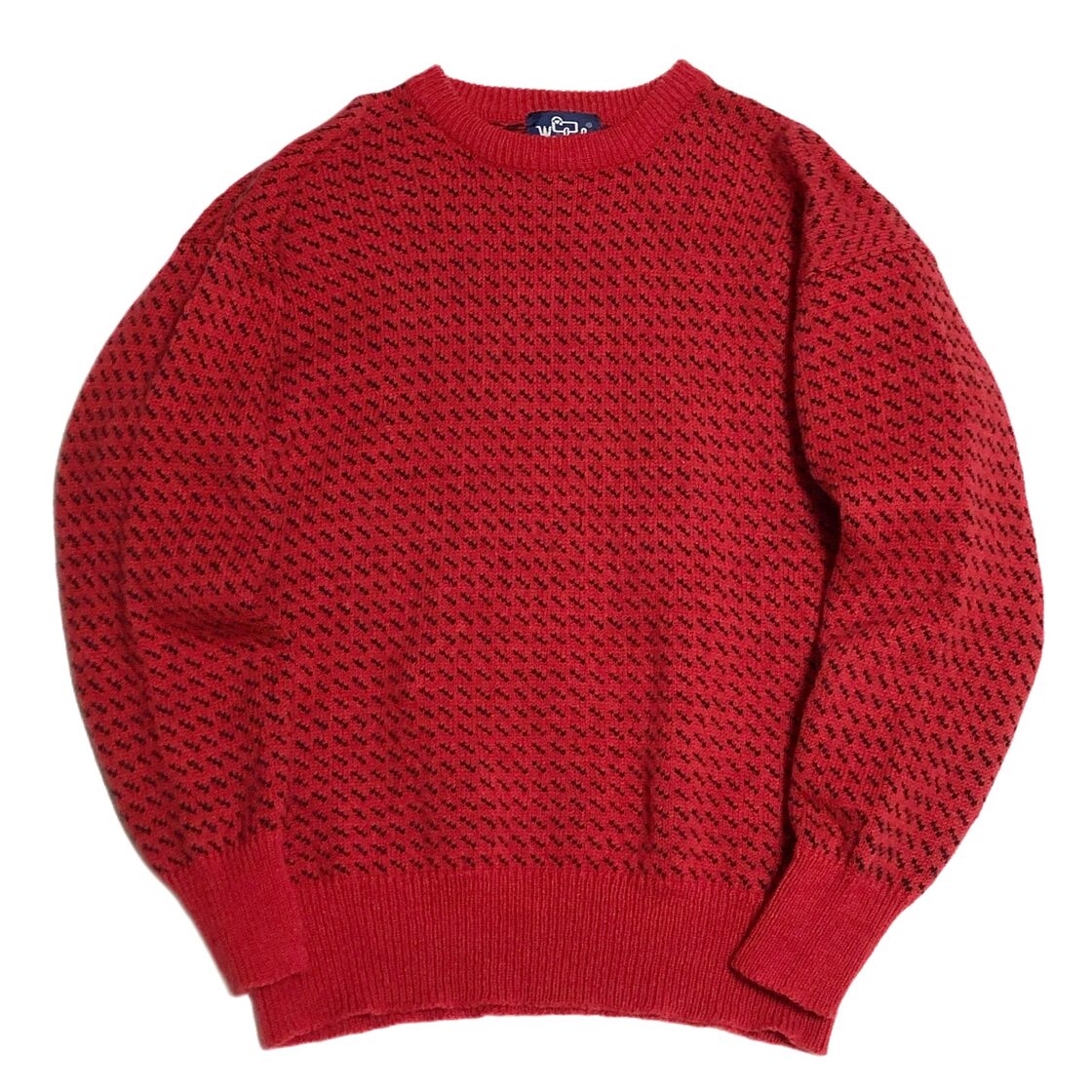 70-80s ウールリッチ WOOLRICH バーズアイ ニット 赤【XL】 | PAY ID