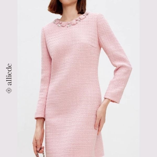 ビジューネックツィードワンピース A2637