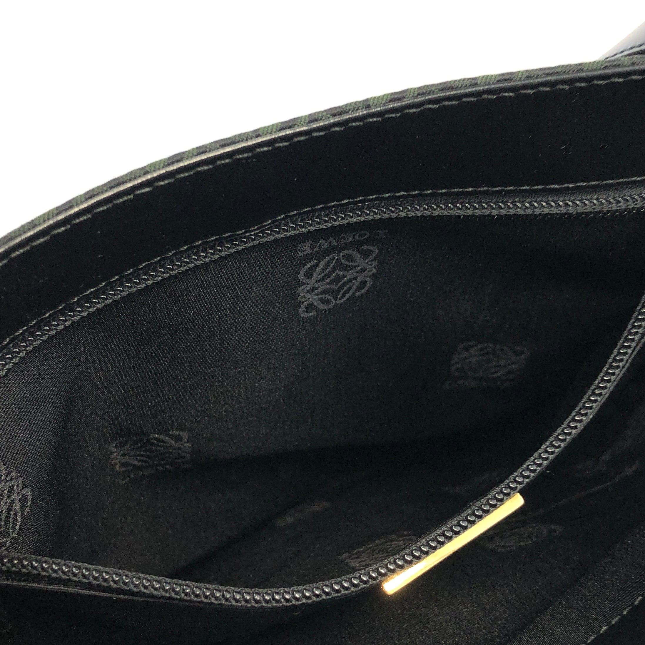 LOEWE ロエベ 総柄 フロントベルト レザー×ナイロン ショルダーバッグ
