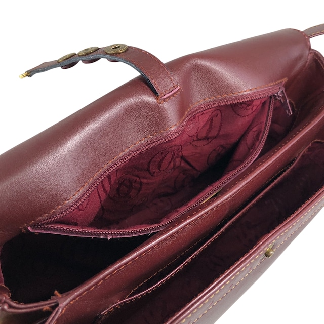 Cartier カルティエ マストライン ショルダーバッグ ボルドー ロゴ レザー フラップ vintage ヴィンテージ オールド i6sky4