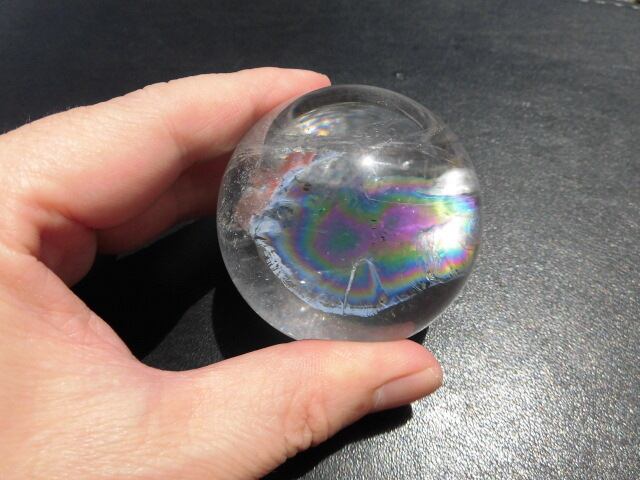 【送料無料】【高品質】59mmブラジル産天然レインボー水晶玉 no.2