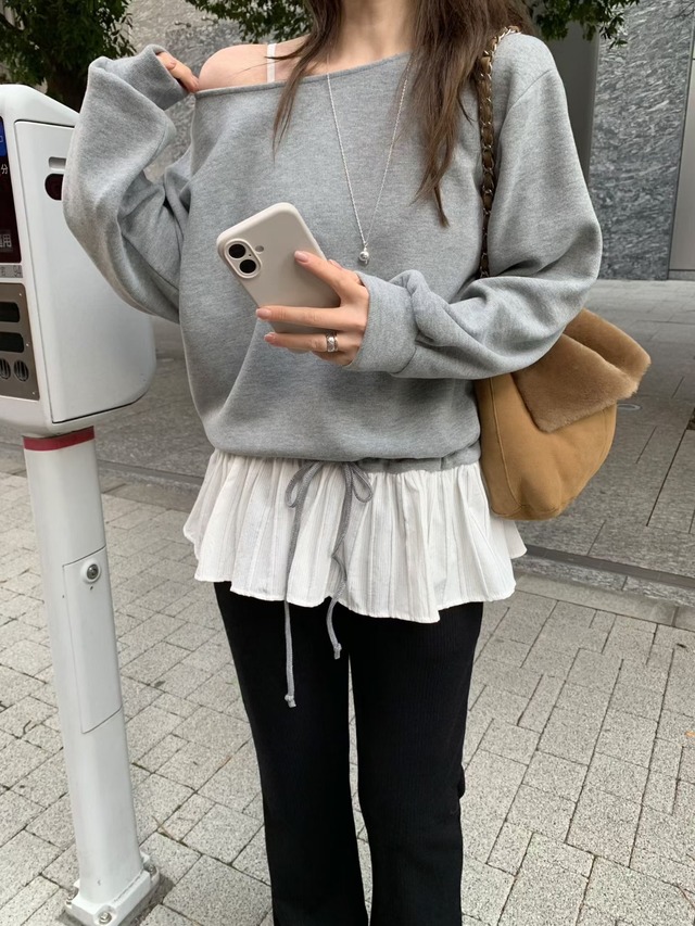 (予約) mellounge  / Edge off sweatshirt 2color