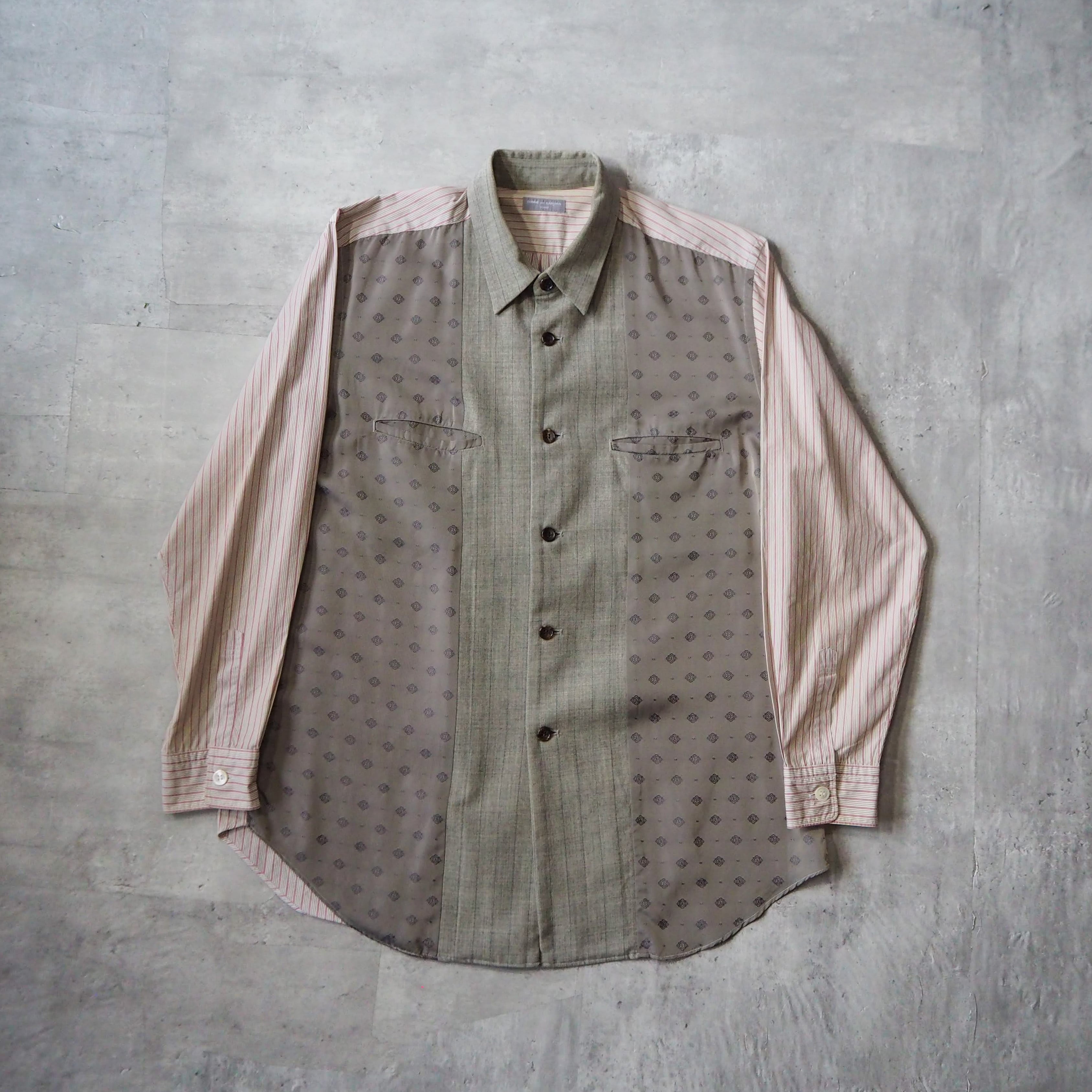 2001AW “comme des garçons homme” fabric switching shirt 田中オム