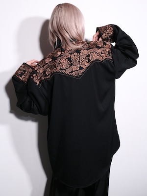 ”刺繍×花” elegant coloring western shirt jacket