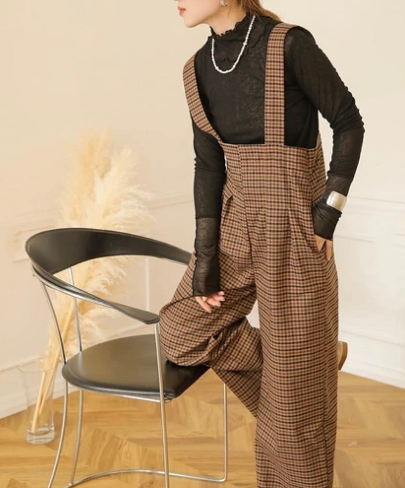 3color / ハイウエストサロペット