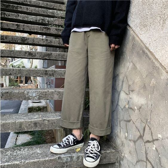 全3色 ストレートパンツ シンプル シック 大人 メンズ 無地