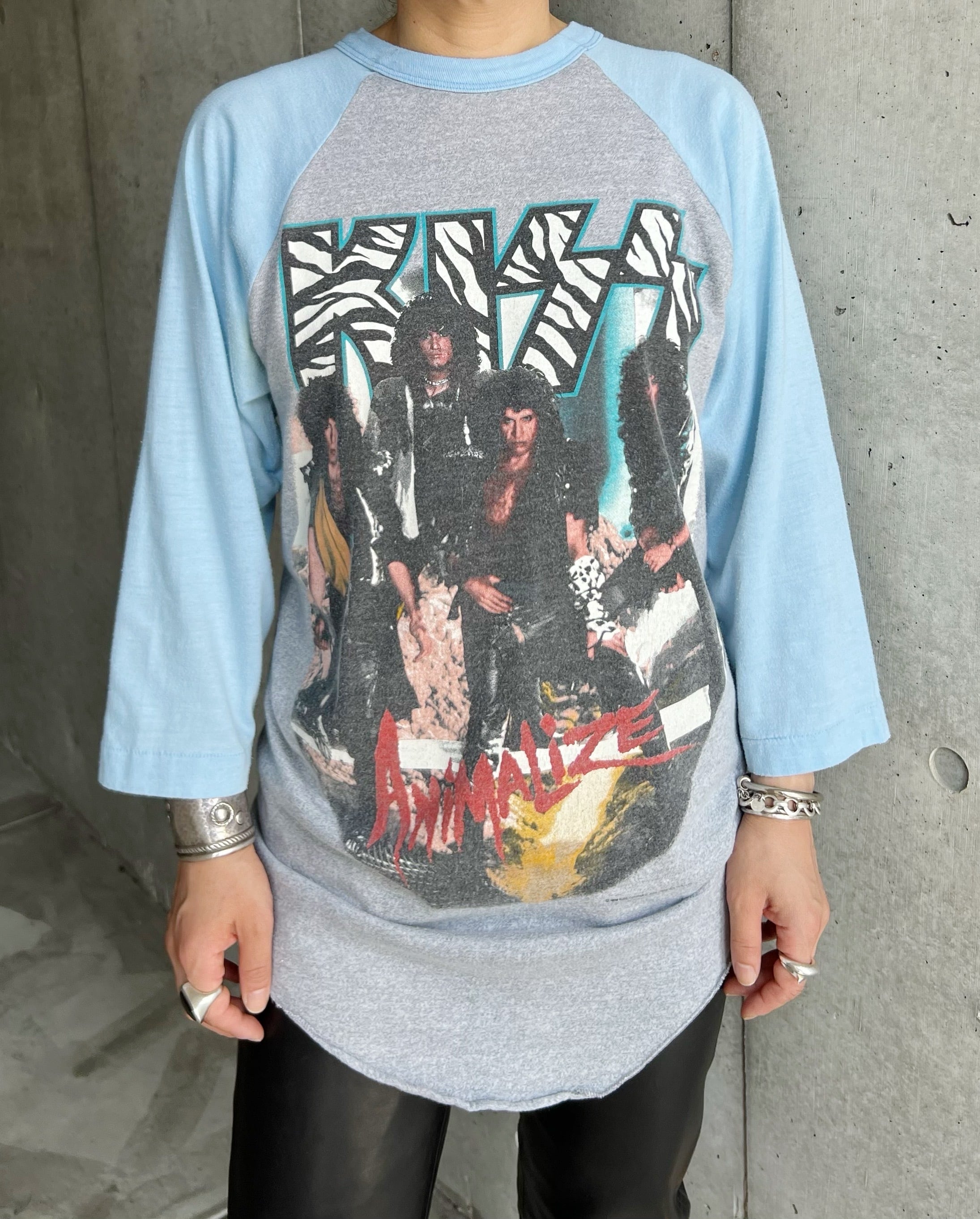 84s KISS ANIMALIZE TOUR ラグランTシャツ ヴィンテージ Kiss World