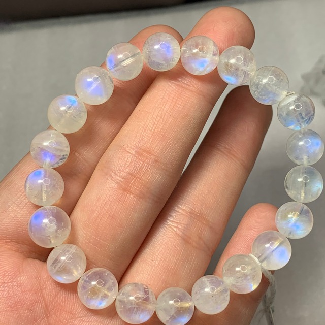 美☆ブルーシラーホワイトラブラドライトブレスレット