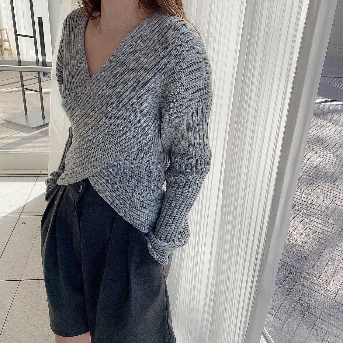 Cross knit / gray (12月中旬頃発送予定)