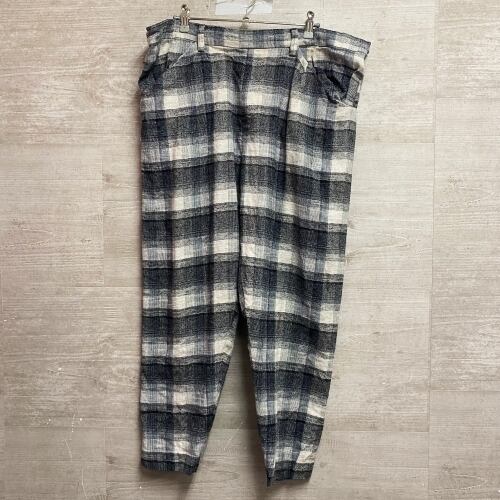 SUNSEA サンシー 14SS チェックパンツ size2 ホワイト系【中目黒B08 