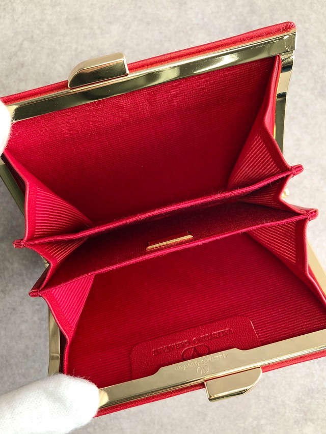 VALENTINO GARAVANI ヴァレンティノガラヴァーニ コインケース レッド ロゴ レザー がま口 vintage ヴィンテージ オールド vmtaru